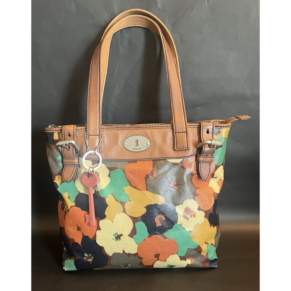 Fossil Key~Per | Coated Canvas | Abstract Floral … - image 1